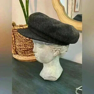 Liz Claiborne vintage Newsboy Hat Women’s wool Dark Grey